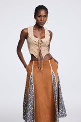 Aoki Süet Dantel Bağcıklı Üst