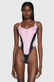 Balius Deconstruct Pembe Spagetti Bodycon Bodysuit
