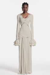 Chizuru Dantel Bağcıklı Uzun Elbise