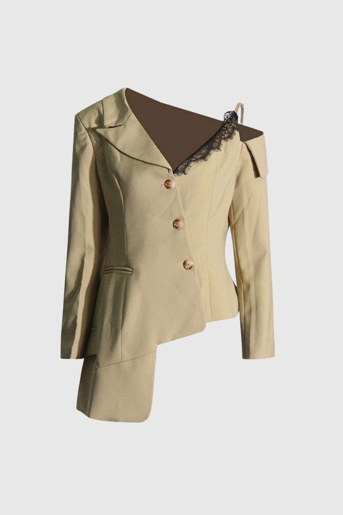 Waverly Dantel Tek Omuz Asimetrik Blazer